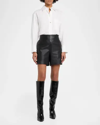 Stuart Weitzman 85mm Stassi Croco-Printed Patent Leather Knee-High Boots | Thumbnail 3
