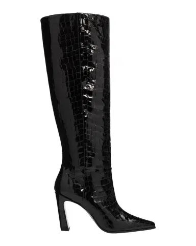 Stuart Weitzman 85mm Stassi Croco-Printed Patent Leather Knee-High Boots | Thumbnail 1