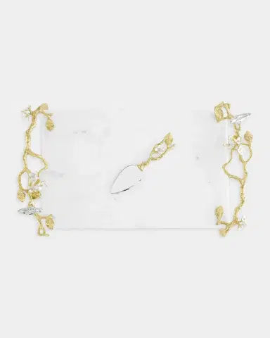 Michael Aram Lovebirds Silver & Gold Chesseboard with Knife | Thumbnail 4