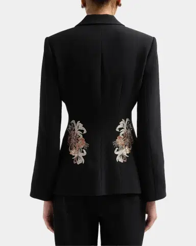 Cinq à Sept Crystal Cascade Single-Breasted Blazer | Thumbnail 3
