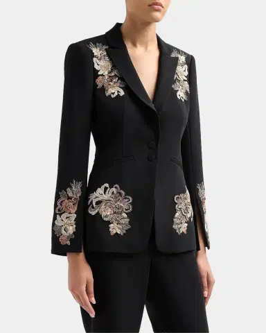 Cinq à Sept Crystal Cascade Single-Breasted Blazer | Thumbnail 5