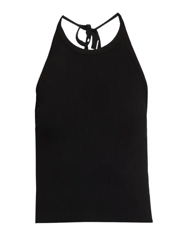 RE/DONE Sylvie Ribbed Halter Tank Top