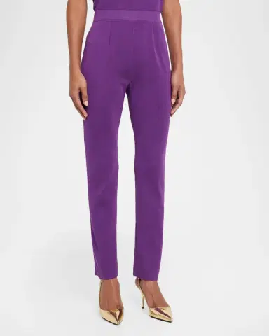 Misook Nancy Mylana Knit Slim-Leg Pants | Thumbnail 4