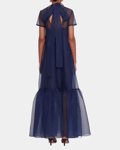 Staud Calluna Bow-Back Organza Gown | Thumbnail 3