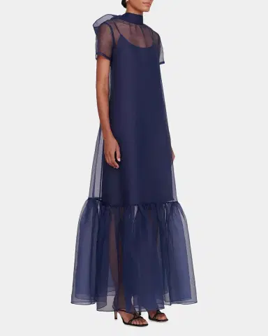 Staud Calluna Bow-Back Organza Gown | Thumbnail 6