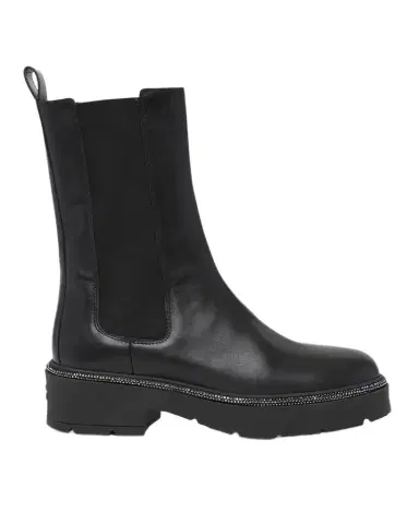 René Caovilla Leather Strass Combat Booties | Thumbnail 1