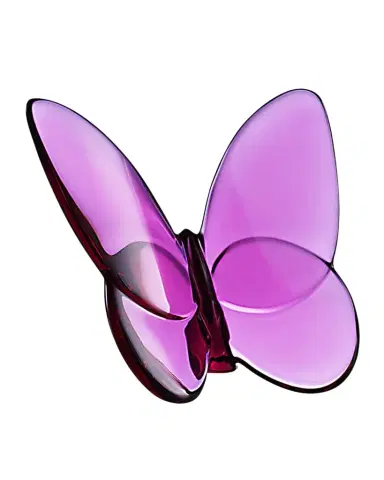 Baccarat 2.5" Lucky Crystal Peony Pink Butterfly | Thumbnail 1