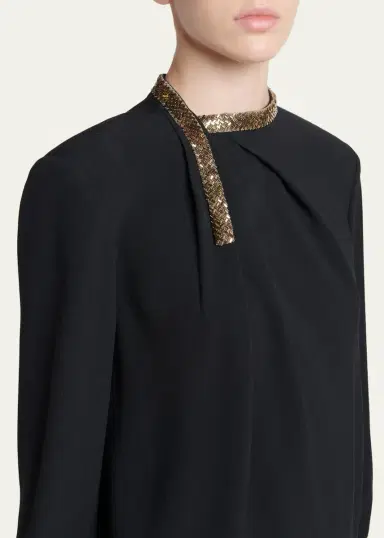 Tom Ford Asymmetric Golden Collar Top | Thumbnail 5