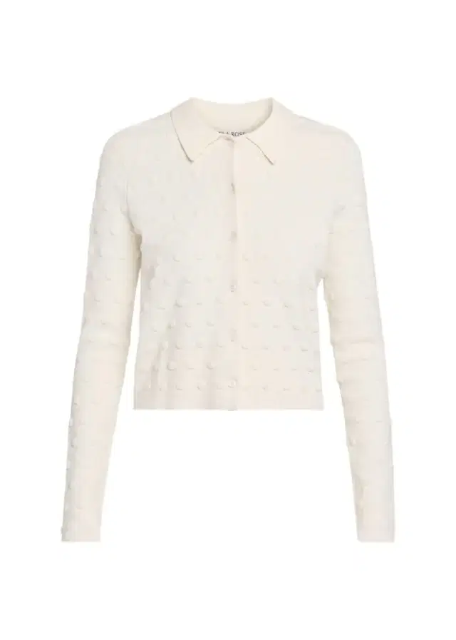 Lela Rose Pucker Dot Knit Collared Cardigan