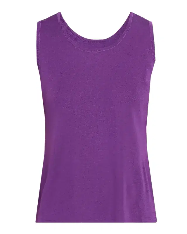 Misook Double Scoop-Neck Tank