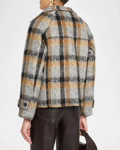 Simkhai Virelle Plaid Brushed Knit Jacket | Thumbnail 3 Simkhai Virelle Plaid Brushed Knit Jacket | Thumbnail 3