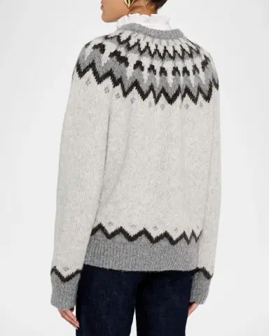 Nili Lotan Alan Fair Isle Alpaca-Blend Sweater | Thumbnail 3 Nili Lotan Alan Fair Isle Alpaca-Blend Sweater | Thumbnail 3