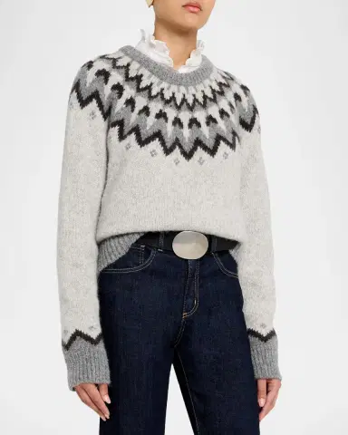 Nili Lotan Alan Fair Isle Alpaca-Blend Sweater | Thumbnail 4 Nili Lotan Alan Fair Isle Alpaca-Blend Sweater | Thumbnail 4