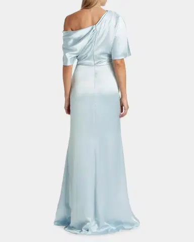 Amsale Draped Satin Off-The-Shoulder Gown | Thumbnail 3