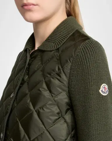 Moncler Diamond Quilted Padded Wool Cardigan | Thumbnail 5 Moncler Diamond Quilted Padded Wool Cardigan | Thumbnail 5