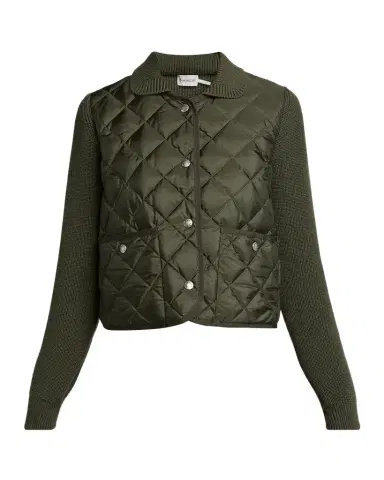 Moncler Diamond Quilted Padded Wool Cardigan | Thumbnail 1 Moncler Diamond Quilted Padded Wool Cardigan | Thumbnail 1