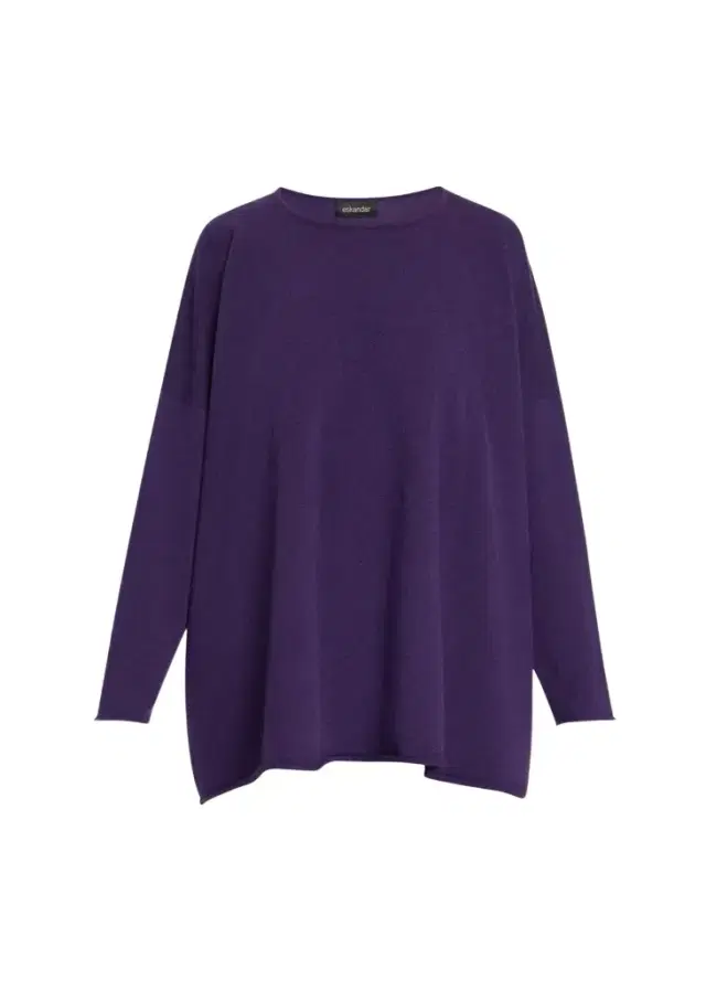 Eskandar A-Line Bateau Neck Sweater - Long Length