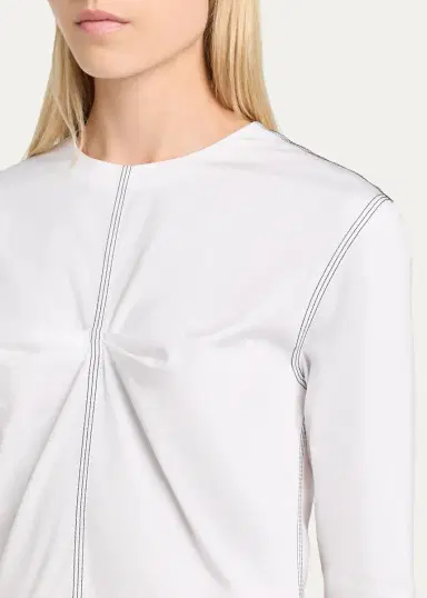 Marni 3/4-Sleeve Cotton Midi A-Line Dress | Thumbnail 5 Marni 3/4-Sleeve Cotton Midi A-Line Dress | Thumbnail 5