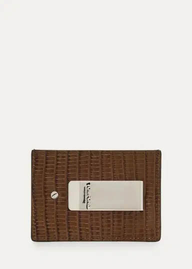 Tom Ford Men's Lizard-Effect Leather Money Clip Card Holder | Thumbnail 3