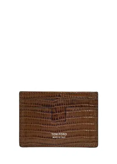 Tom Ford Men's Lizard-Effect Leather Money Clip Card Holder | Thumbnail 1