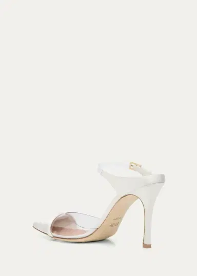 Malone Souliers 90mm Uma PVC Satin Mule Pumps | Thumbnail 4