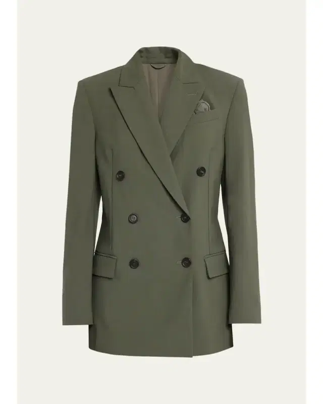 Brunello Cucinelli Tropical Luxury Wool Double-Breasted Jacket