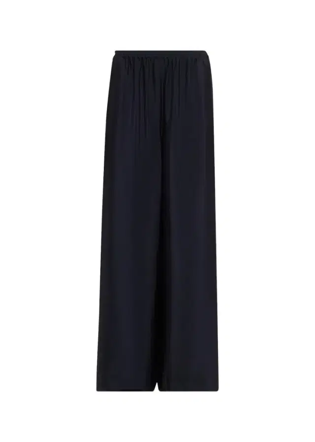 Eskandar Silk Crepe Flared Trousers