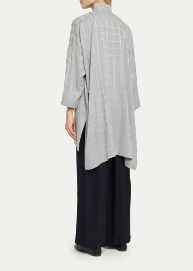 Eskandar Wide Longer Back Double Stand Collar Shirt - Very Long With Slits | Thumbnail 3