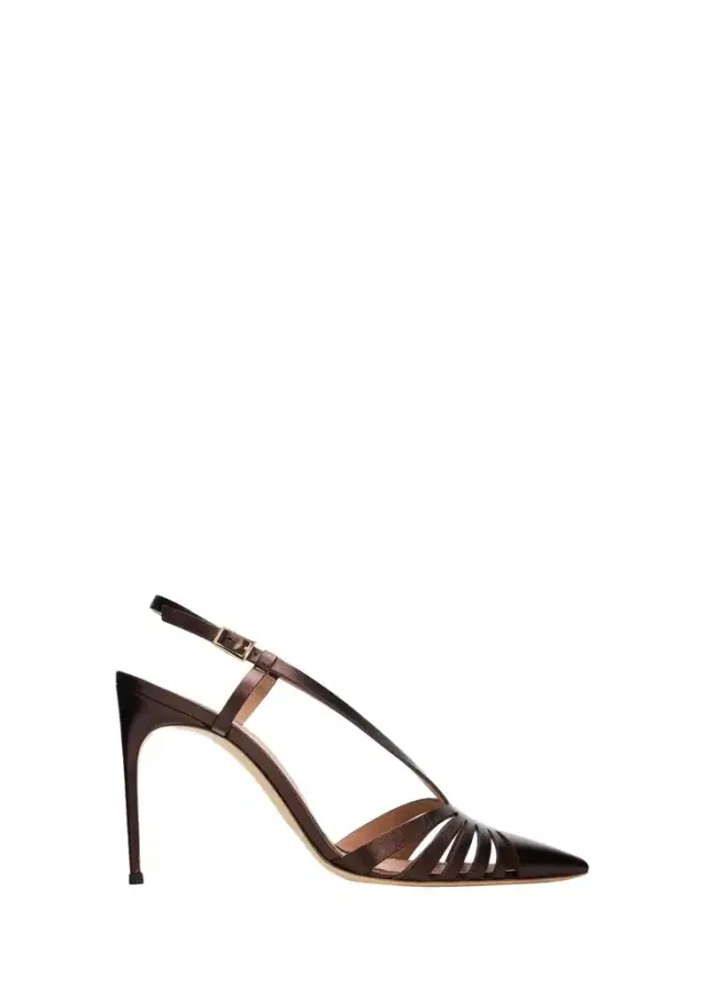 Malone Souliers 90mm Janette Metallic Leather Caged Slingback Pumps