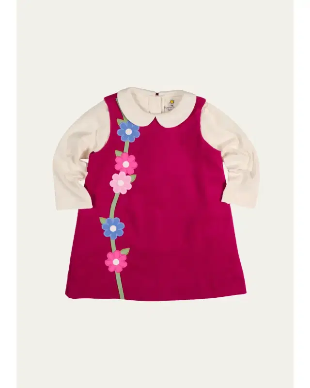 Florence Eiseman Girl's Collared Shirt & Corduroy Dress Set, Size 2T-6