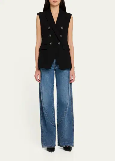 Veronica Beard Taylor Godet Wide-Leg Jeans | Thumbnail 2