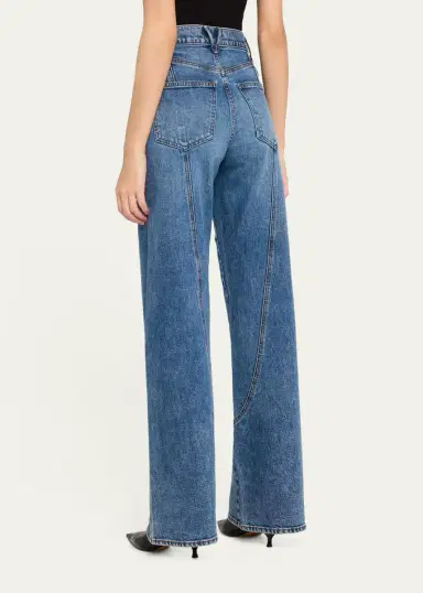 Veronica Beard Taylor Godet Wide-Leg Jeans | Thumbnail 3