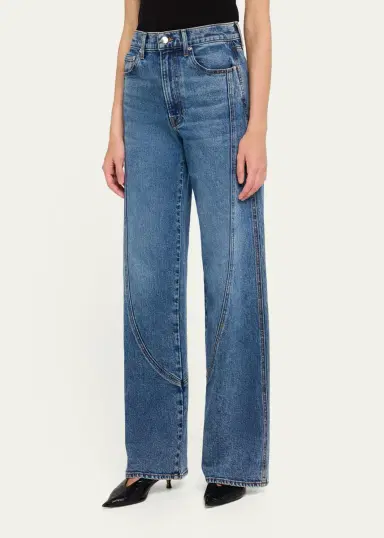 Veronica Beard Taylor Godet Wide-Leg Jeans | Thumbnail 4