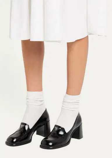 Prada 65mm Mocassini Leather Loafer Pumps | Thumbnail 2 Prada 65mm Mocassini Leather Loafer Pumps | Thumbnail 2