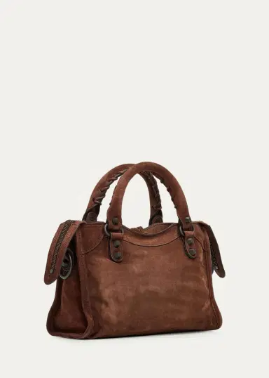 Balenciaga Le City Mini Waxed Suede Tote Bag | Thumbnail 2