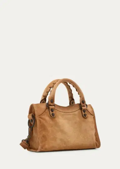 Balenciaga Le City Mini Waxed Suede Tote Bag | Thumbnail 6