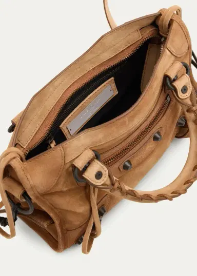 Balenciaga Le City Mini Waxed Suede Tote Bag | Thumbnail 7