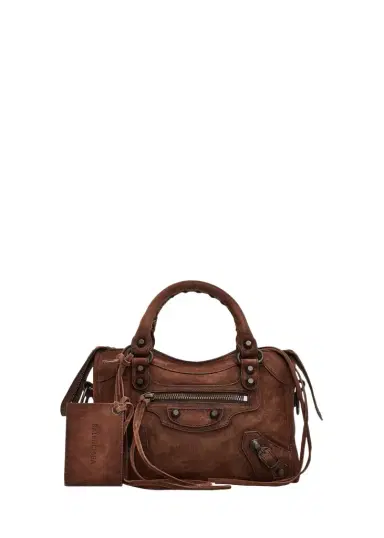 Balenciaga Le City Mini Waxed Suede Tote Bag | Thumbnail 1