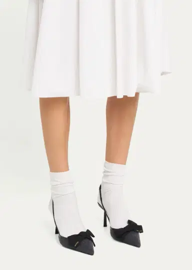Prada 75mm Cashmere Ribbon Slingback Pumps | Thumbnail 2 Prada 75mm Cashmere Ribbon Slingback Pumps | Thumbnail 2