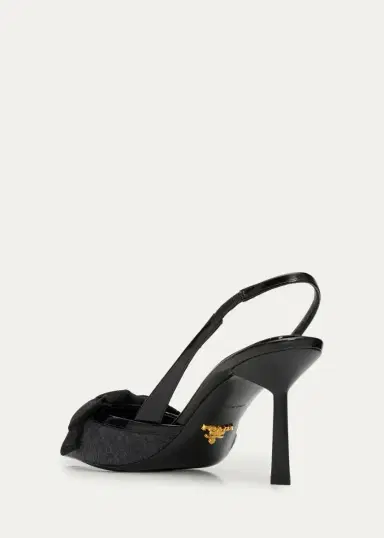 Prada 75mm Cashmere Ribbon Slingback Pumps | Thumbnail 4 Prada 75mm Cashmere Ribbon Slingback Pumps | Thumbnail 4
