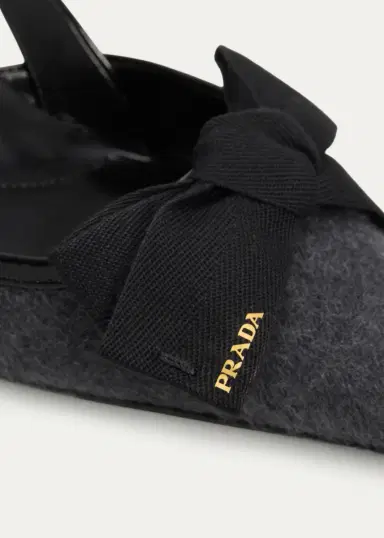 Prada 75mm Cashmere Ribbon Slingback Pumps | Thumbnail 5 Prada 75mm Cashmere Ribbon Slingback Pumps | Thumbnail 5