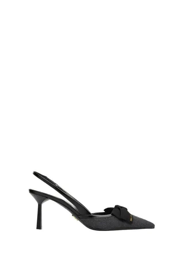 Prada 75mm Cashmere Ribbon Slingback Pumps