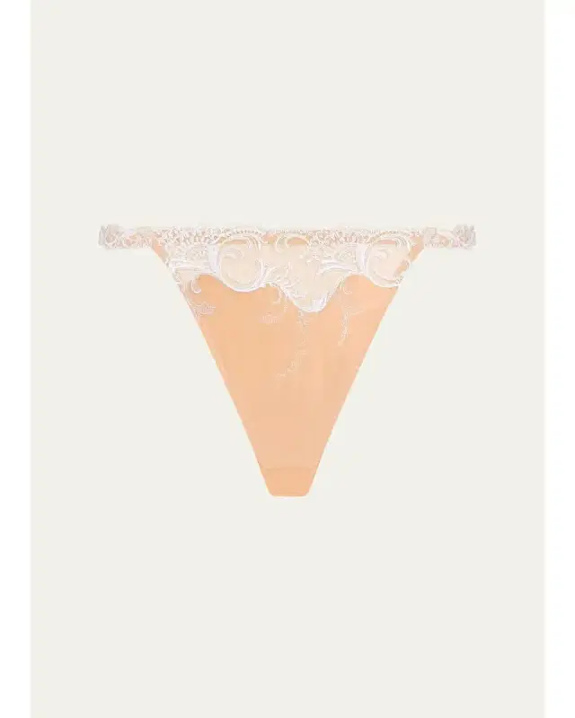 Lise Charmel Embroidered Satin Thong