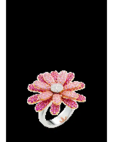 Mio Harutaka 18K Pink Sapphire Daisy Ring with Diamonds | Thumbnail 2