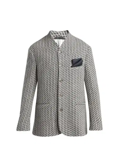 Giorgio Armani Men's Geometric Wool and Cashmere Jacquard Blazer | Thumbnail 1