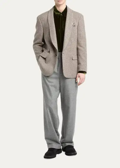 Giorgio Armani Men's Crushed Velvet Button-Down Shirt | Thumbnail 2 Giorgio Armani Men's Crushed Velvet Button-Down Shirt | Thumbnail 2