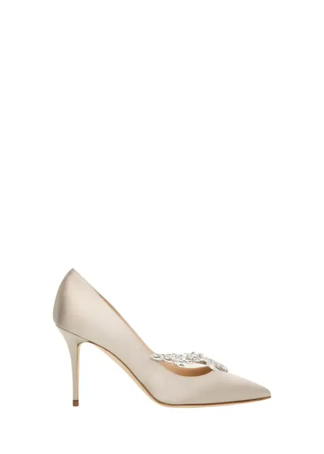 Manolo Blahnik 90mm Nadira Embellished Satin Pumps