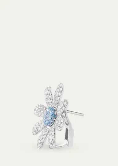 Mio Harutaka 18K Diamond and Blue Sapphire Flower Stud Earring, Single | Thumbnail 2
