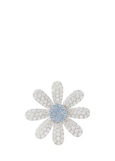 Mio Harutaka 18K Diamond and Blue Sapphire Flower Stud Earring, Single | Thumbnail 1