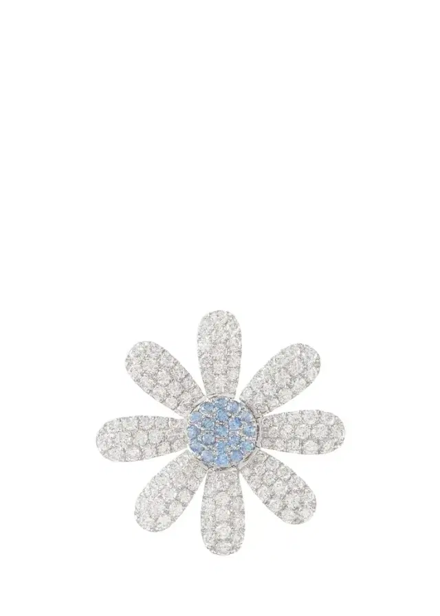 Mio Harutaka 18K Diamond and Blue Sapphire Flower Stud Earring, Single